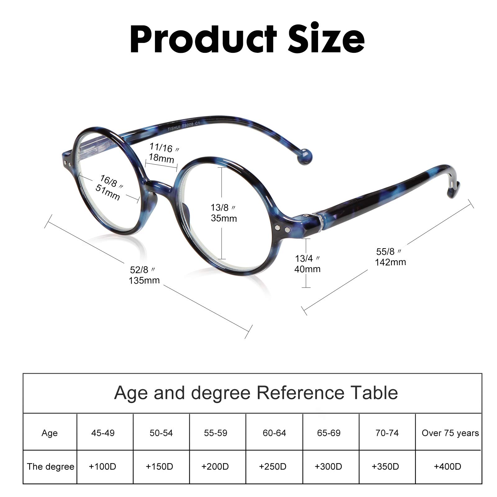 Blue Light Blocking Round Reading Glasses for Women & Men - Ultra Lightweight Unisex Circular Readers - Perfect for Computer Work, Reading & Screen Time