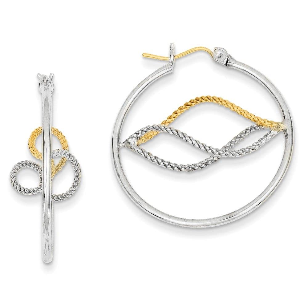 Sterling Silver Gold Plated Twisted Hoop Earrings for Women - Elegant Polished Jewelry for Everyday Wear, Parties & Gifts