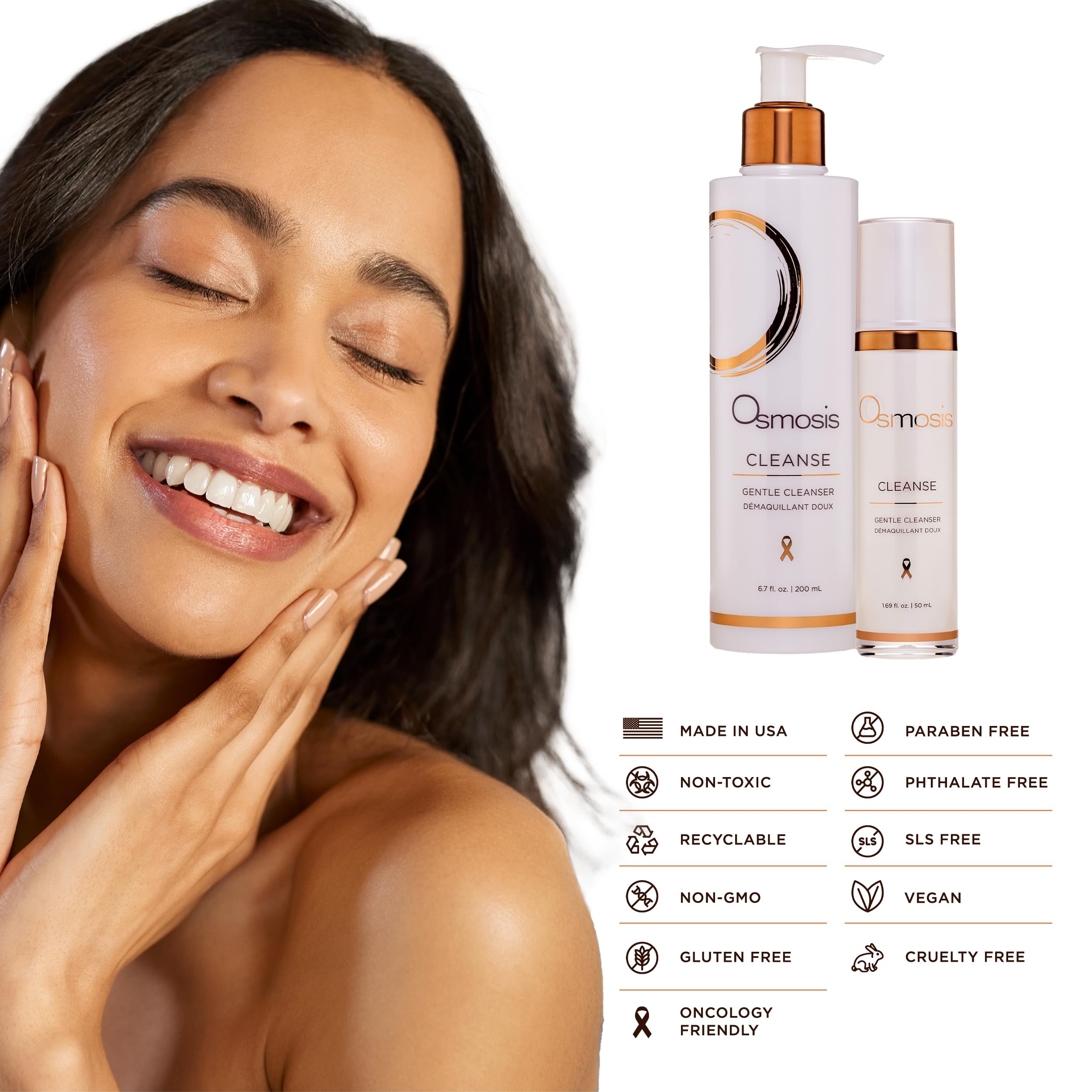 Osmosis CLEANSE Gentle Facial Cleanser with Coconut Oil - Hydrating Face Wash for Dry & Sensitive Skin - Removes Impurities Without Stripping Moisture | Perfect for Daily Skincare Routine & Post-Workout Refresh
