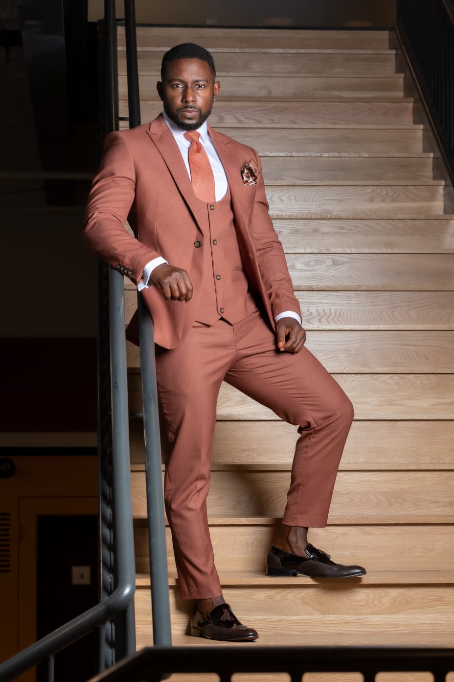 Stylish Burnt Orange 3 Piece Suit for Men | Premium Formal Business Attire | Perfect for Weddings, Office Meetings & Special Occasions