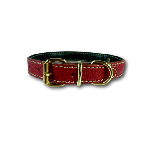 Premium Soft Flat Padded Calfskin Dog Collar - Comfortable & Durable Leather Pet Collar for Small to Medium Dogs - Perfect for Daily Walks, Training & Outdoor Adventures