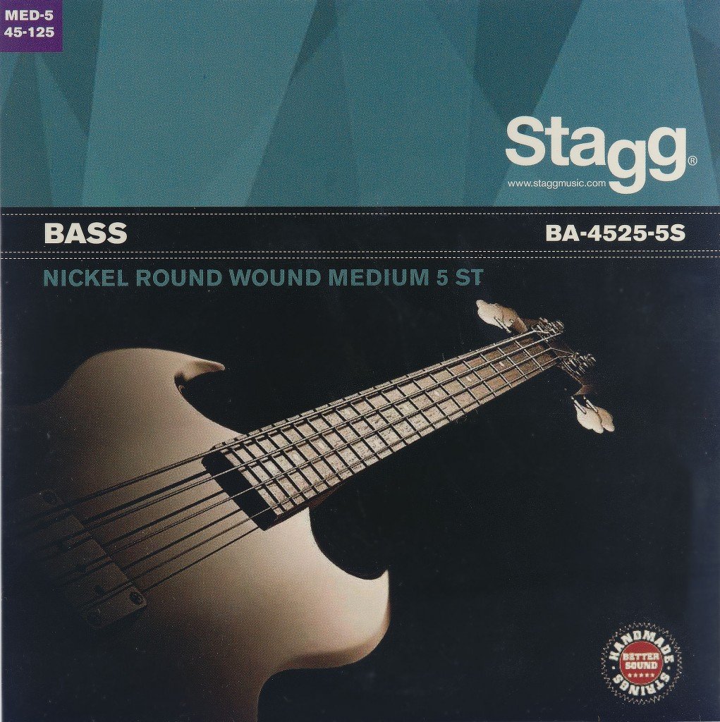 Stagg BA-4525-5S 5-String Bass Guitar - Medium Scale for Professional Musicians & Beginners - Perfect for Live Performances, Studio Recording & Practice Sessions