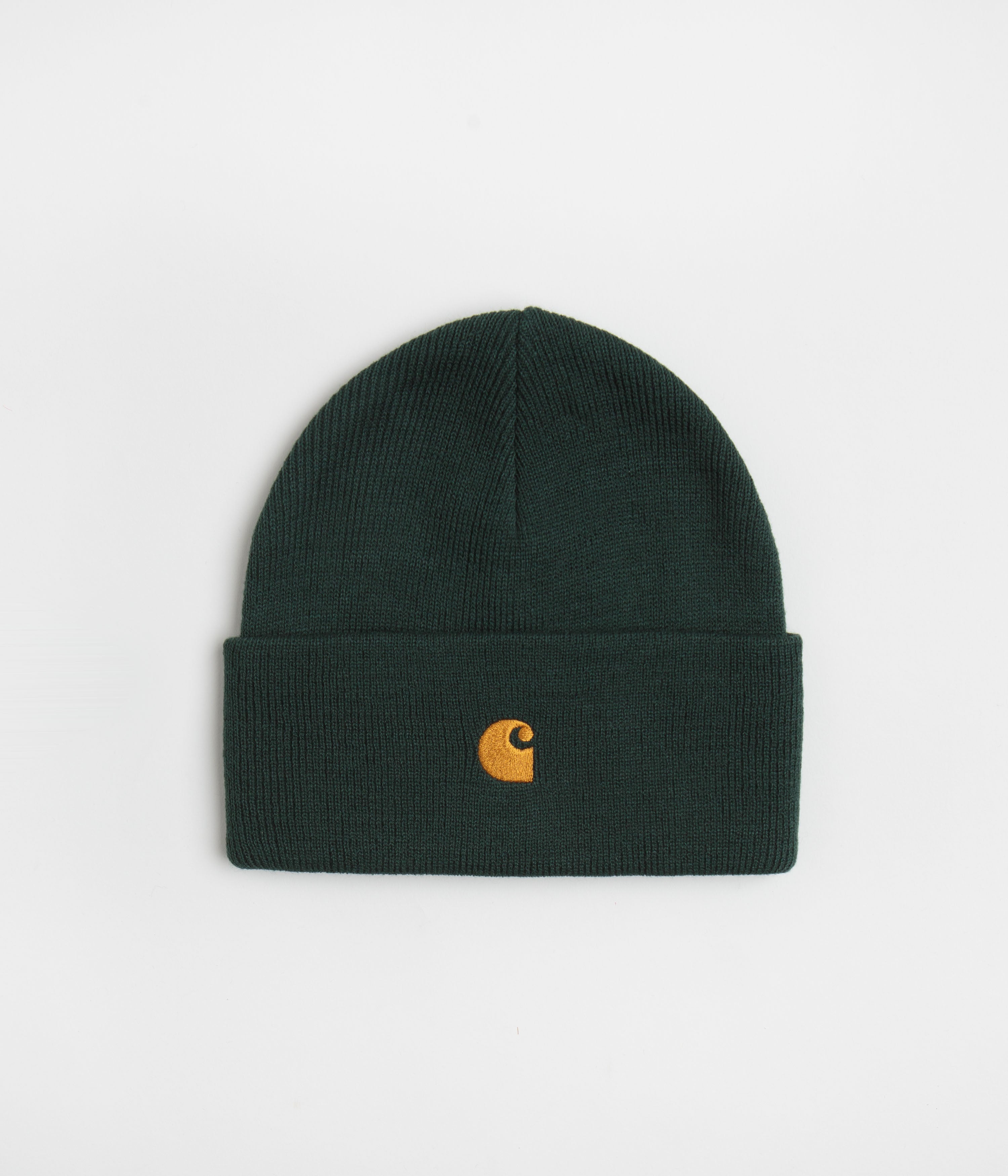 Carhartt Chase Beanie - Warm Winter Hat for Men & Women, Discovery Green/Gold Color, Soft Acrylic Knit, Unisex Cuffed Beanie - Perfect for Outdoor Activities, Skiing, Hiking & Cold Weather