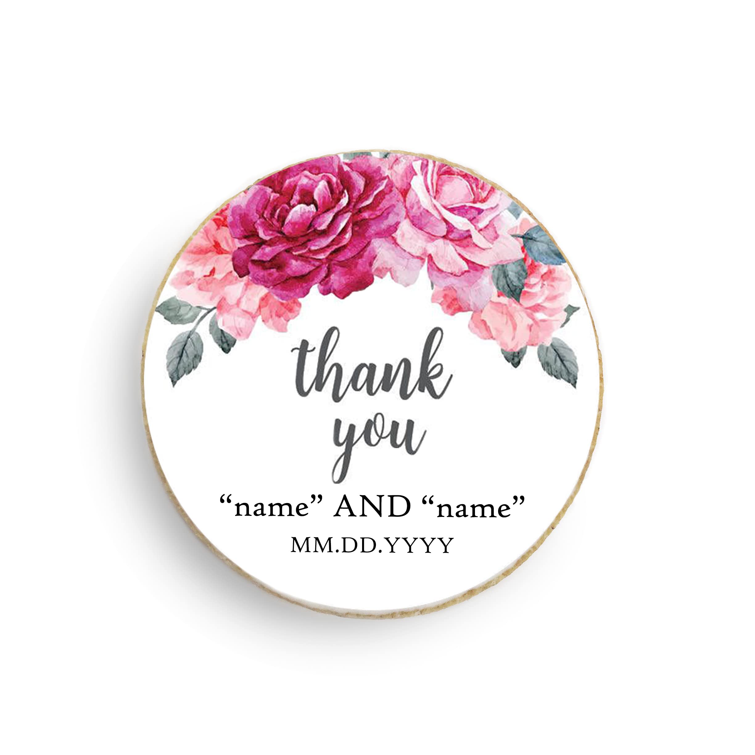 Custom Round Wedding Party Cookies - 4 Pack with Personalized Photo Decorations | Perfect for Weddings, Anniversaries, and Special Celebrations