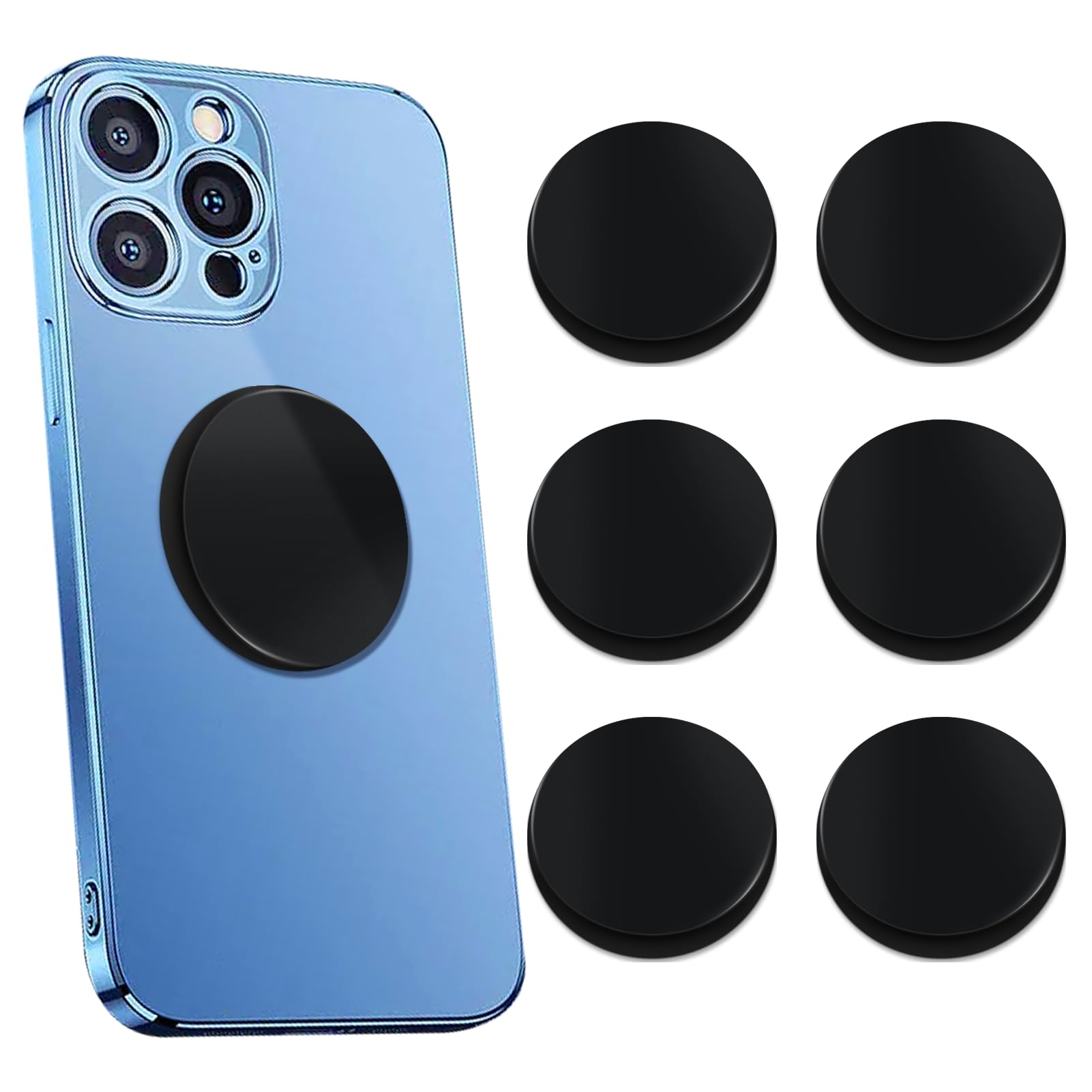 6 Pcs Shungite Neutralizer Sticker for Cell Phone, Tablet, Laptop & Computer - 20mm/0.79 Inch Shungite Stones Plate for EMF Protection & Energy Balancing