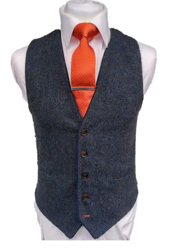 Cavani Men's Slim Fit Tweed Waistcoat Vest | Formal & Casual Style | Perfect for Weddings, Business Meetings & Office Wear
