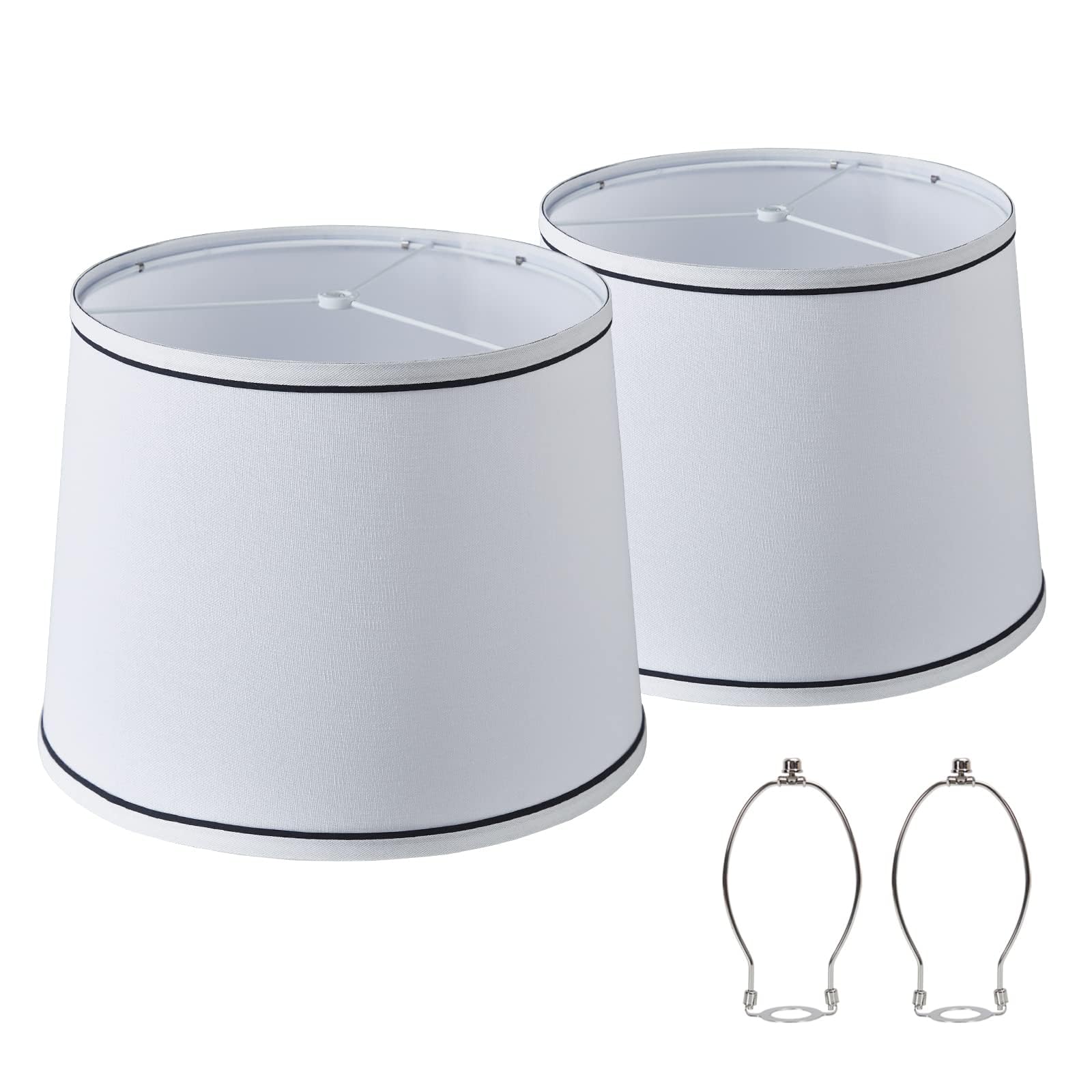 White Drum Lampshade Set of 2 - 13