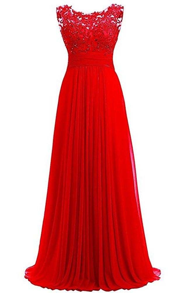 Elegant Long Beaded Chiffon Bridesmaid Dress for Women - Formal Prom Gown for Weddings, Evening Parties & Special Occasions