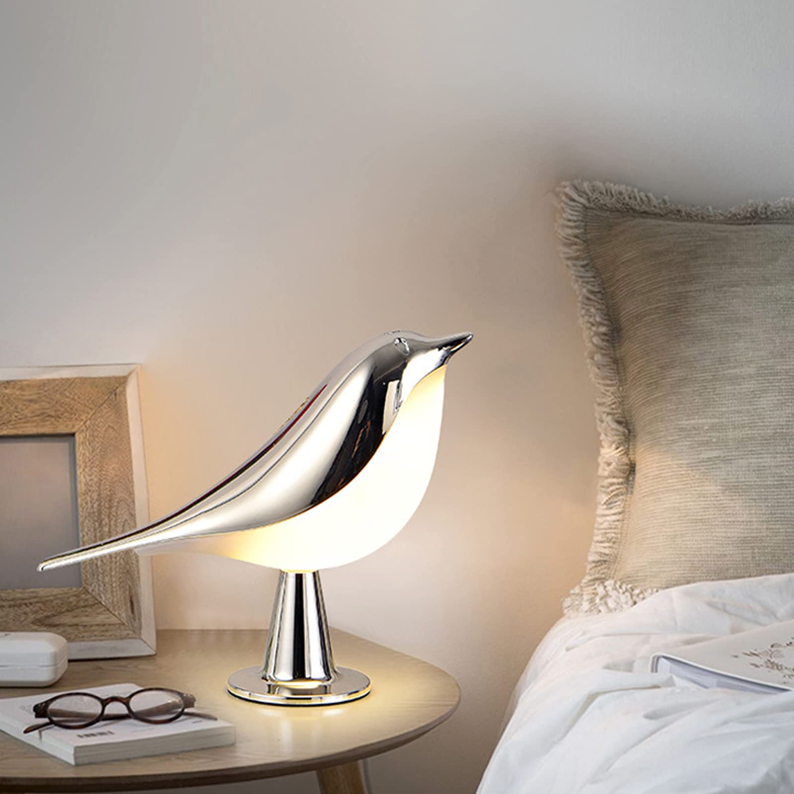 Firlar Cute Magpie Bird Night Light - Touch Dimming, Aromatherapy, Modern Desk & Bedside Lamp, Ideal Gift & Smart Car Decoration for Home, Office, Nursery, and Relaxation Spaces
