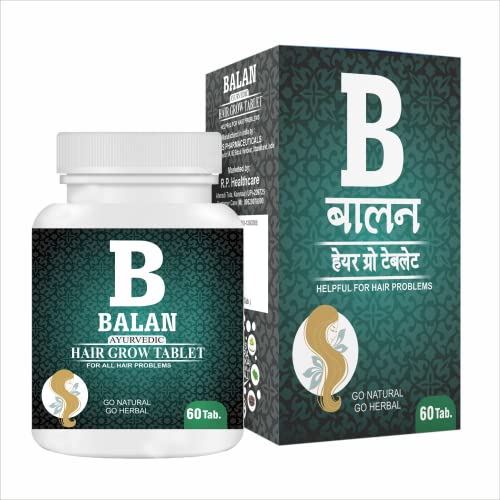 BALAN Ayurvedic Hair Growth Tablets - Prevent Dandruff & Premature Greying for Healthy, Black, Shiny Hair | Natural Remedy for Hair Loss & Scalp Care | Perfect for Men & Women Seeking Thicker, Stronger Hair