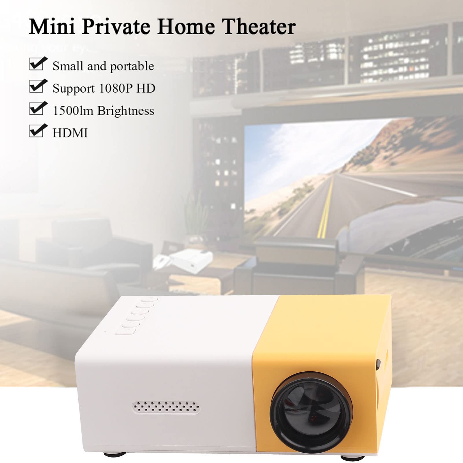 Mini HD Portable LED Projector - 320x240 Native Resolution, VGA Multimedia Player for Home Theater | Perfect for Movie Nights, Gaming & Outdoor Entertainment