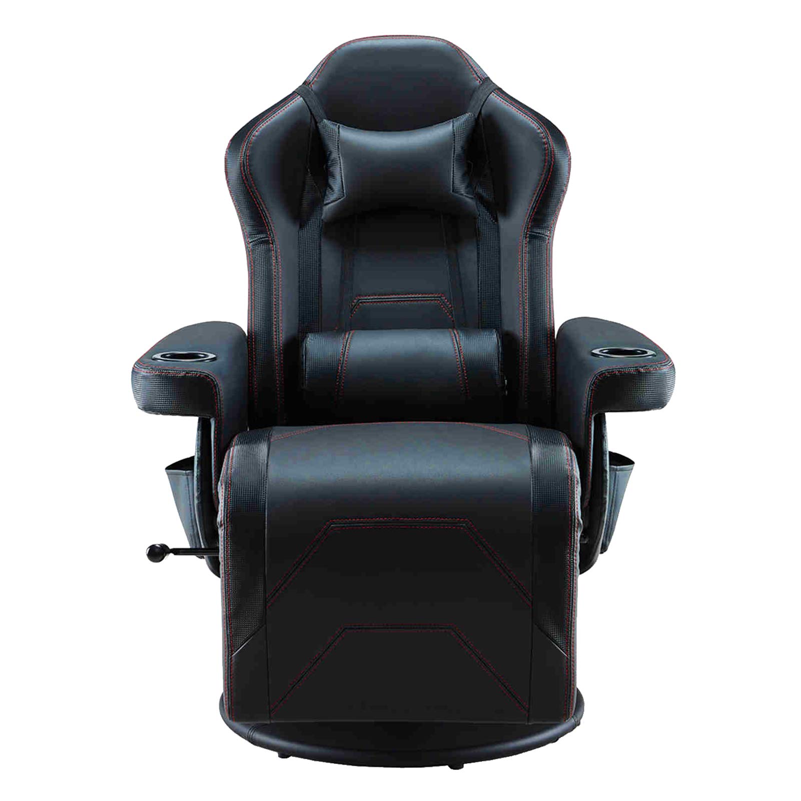 Ergonomic Gaming Chair with Adjustable Recline & Swivel - Black Navy Office Chair with Headrest, Side Pouch & Cup Holder for PC Gamers & Home Office Workers