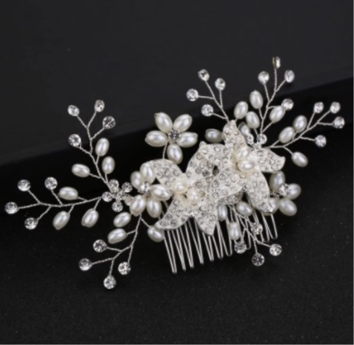 Crystal Rhinestone Pearl Bridal Hair Comb for Women - Elegant Wedding Hair Jewelry Crown & Side Comb for Bride, Bridesmaids, and Special Occasions