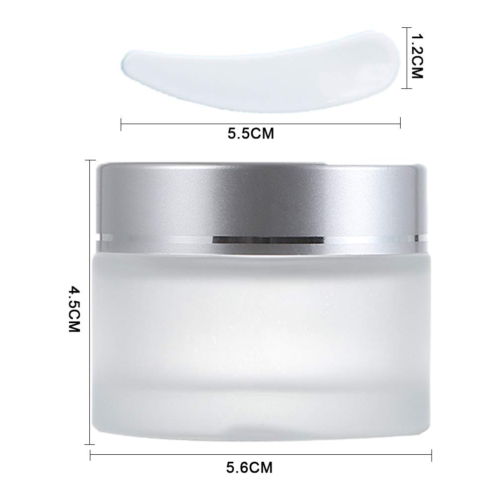 4-Piece Glass Cosmetic Jars with Plastic Lids - 50ml/50g Empty Travel Containers for Creams, Makeup Samples & Skincare Products | Portable Round Jars for Women's Beauty Products, Perfect for DIY Cosmetics, Travel Toiletries & Sample Storage