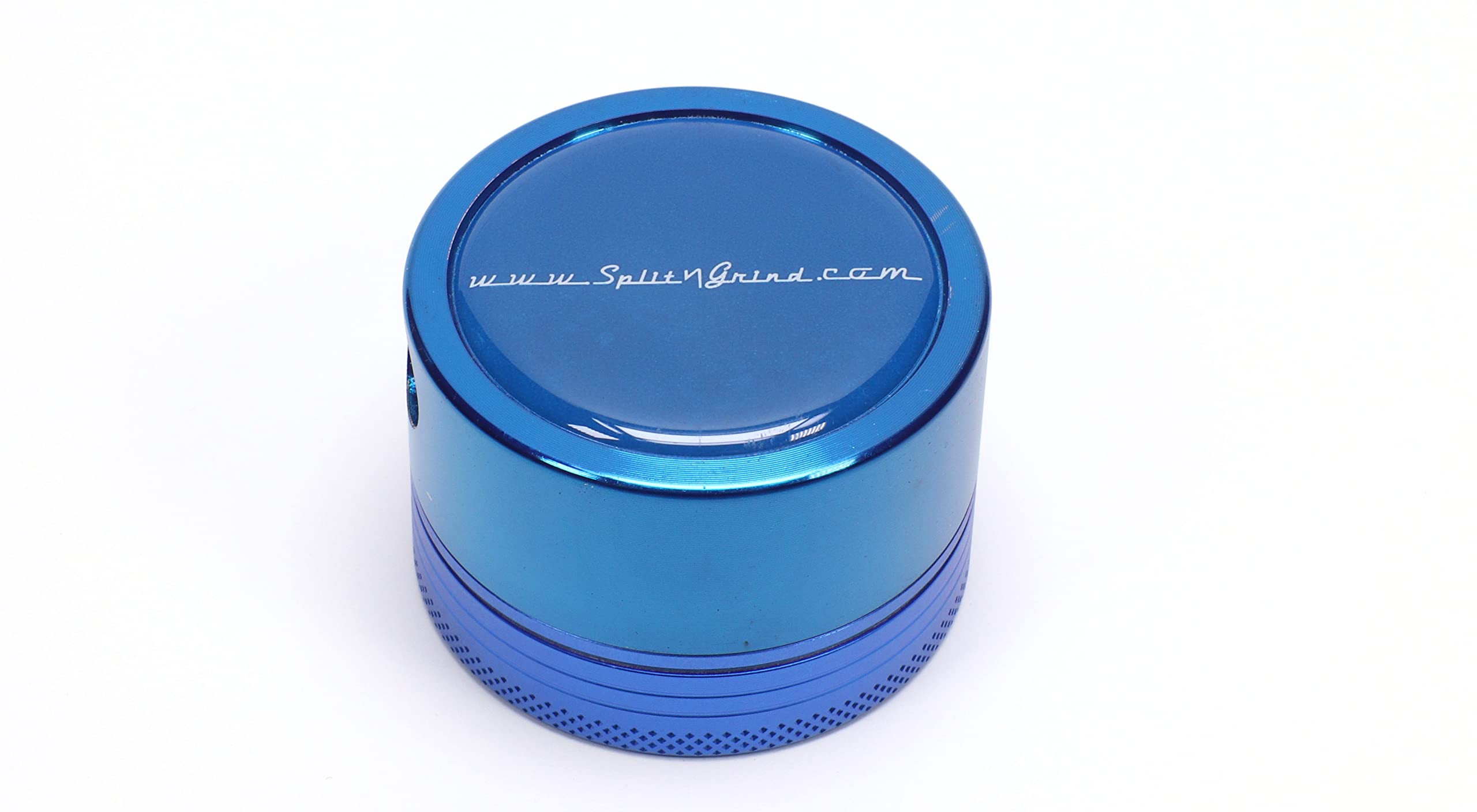 Premium Manual Aluminum Herb Grinder - Spice & Coffee Bean Crusher with Splitting Function (Blue) - Perfect for Kitchen, Camping & Travel Use