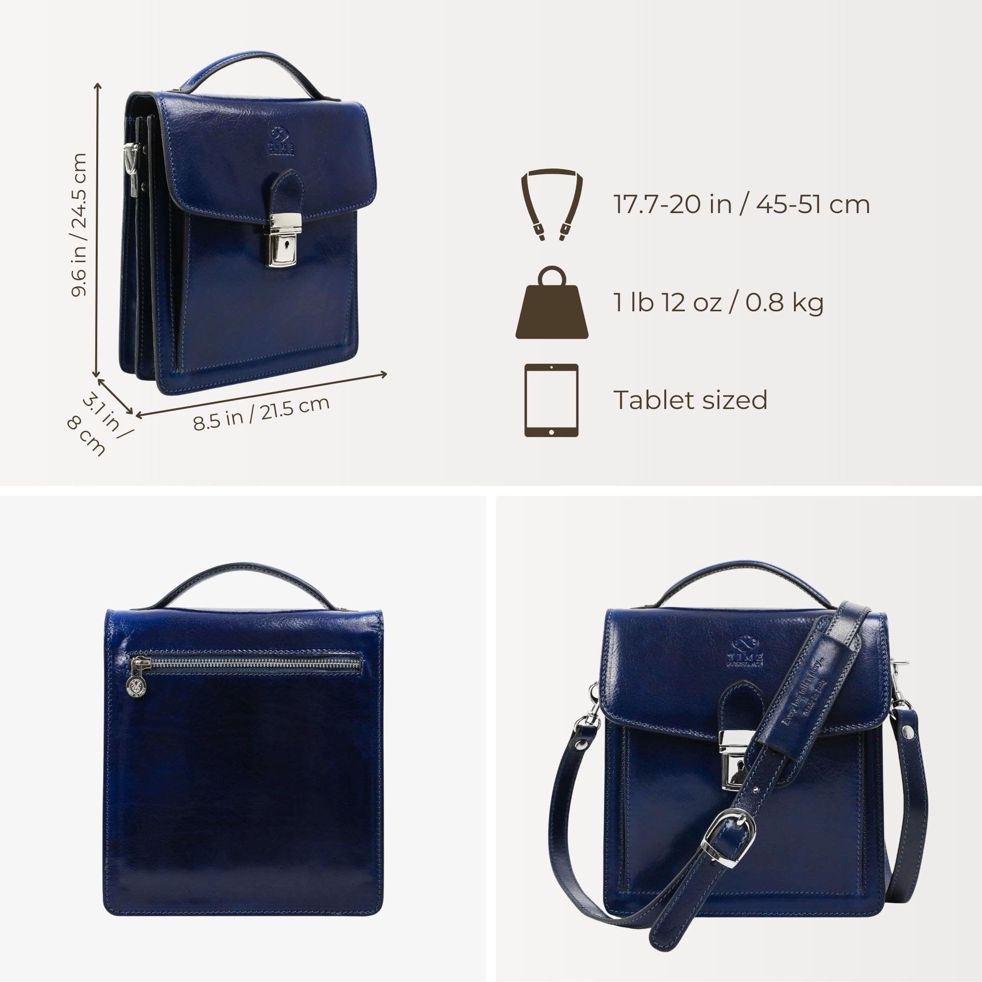 Premium Italian Leather Messenger Bag for Men - Durable Small Crossbody Briefcase with Gift Box - Perfect for Business, Travel & Daily Commute