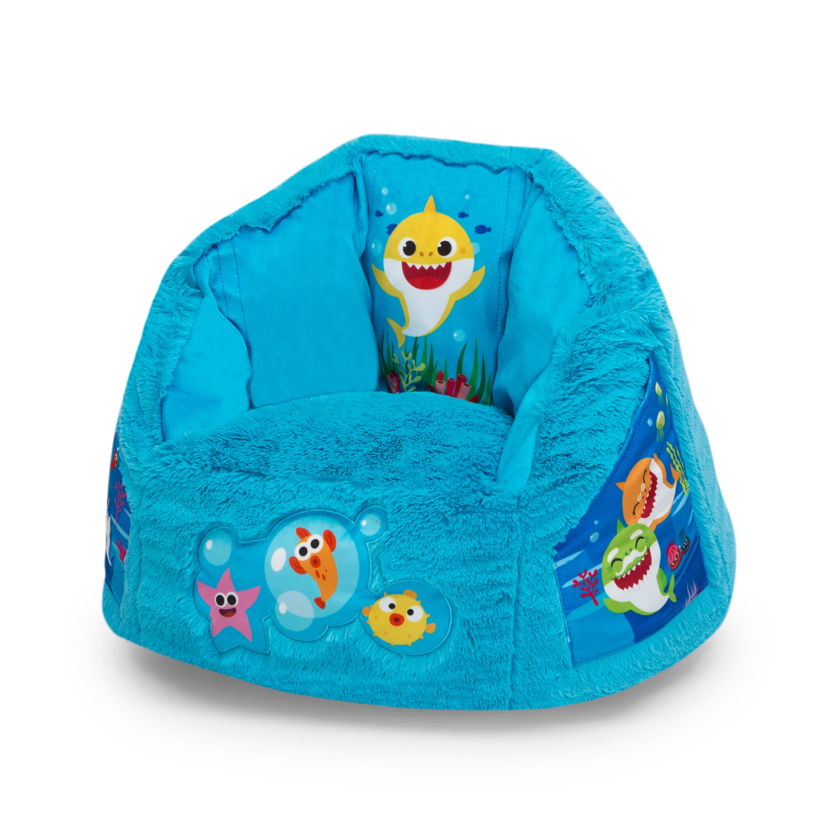 **Baby Shark Cozee Fluffy Chair for Kids - Soft & Comfy Toddler Chair (Up to 6 Years Old) - Perfect for Playrooms, Bedrooms & Reading Nooks**