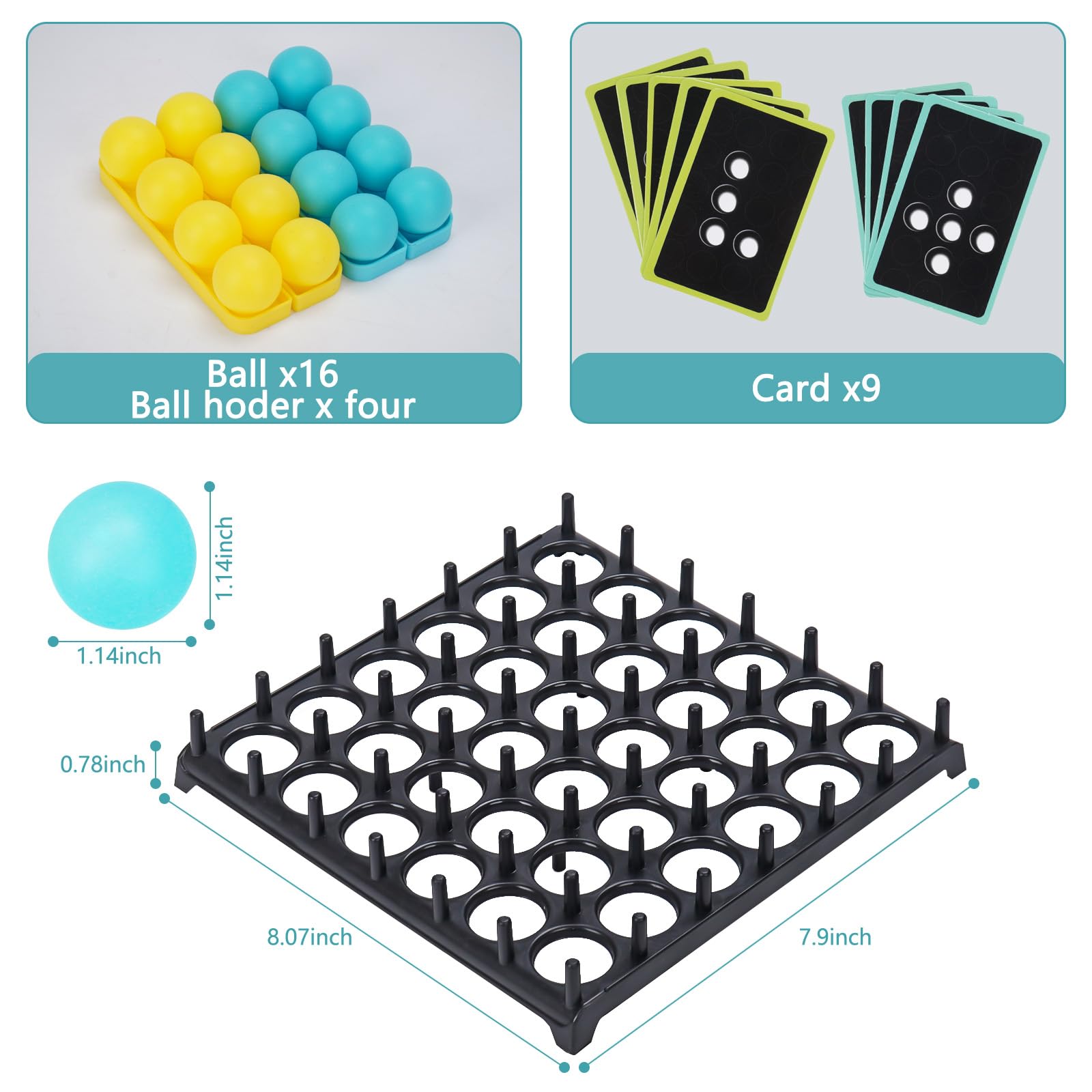 LANBOUY Bounce Ball Battle Game - Fun Tabletop Party Game for Adults & Kids - Family Board Game with Jumping Balls - Exciting Indoor Party Activity for Game Nights, Family Gatherings & Office Fun