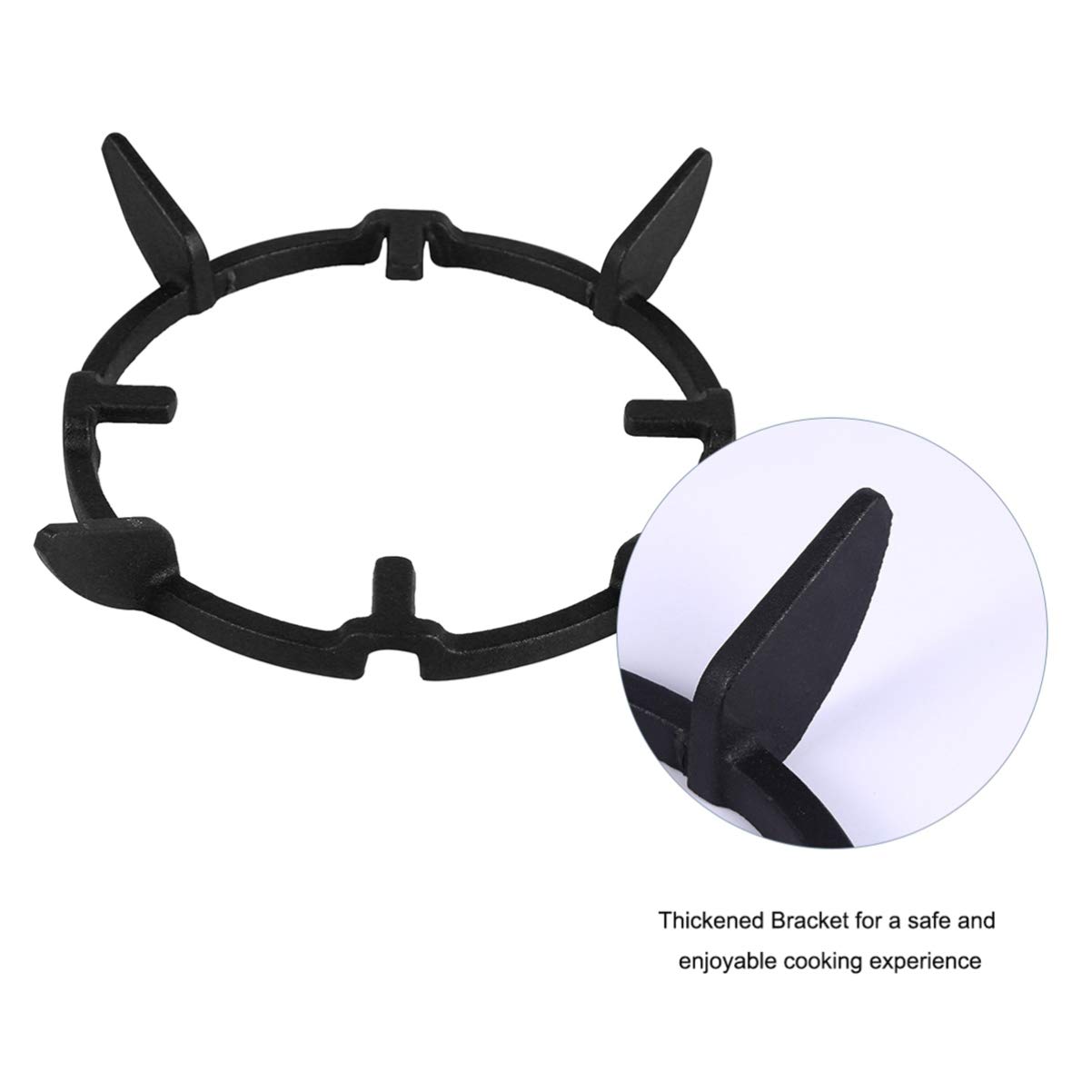 Non-Slip Black Cast Iron Stove Trivets - Heavy Duty Wok Support Ring & Cooktop Pan Holder for Gas Stove - Perfect for Kitchen, Camping & Outdoor Cooking Accessories