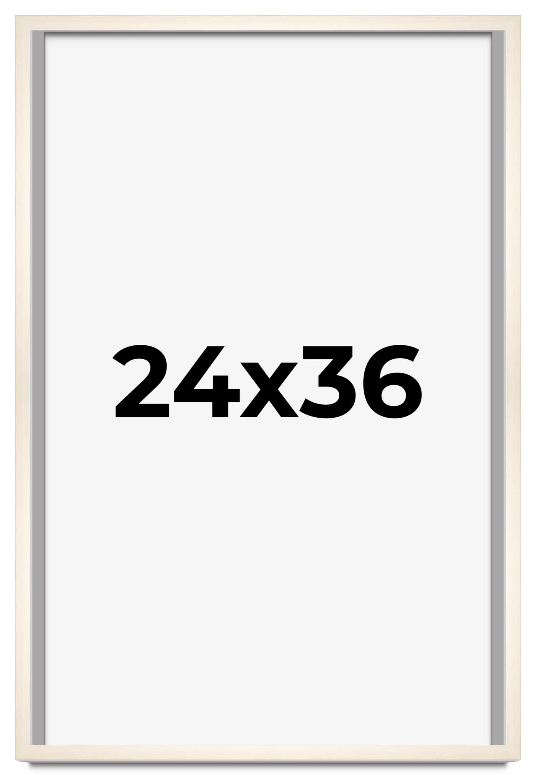 CountryArtHouse 24x36 Inch Whitewashed Solid Wood Picture Frame - 0.8125