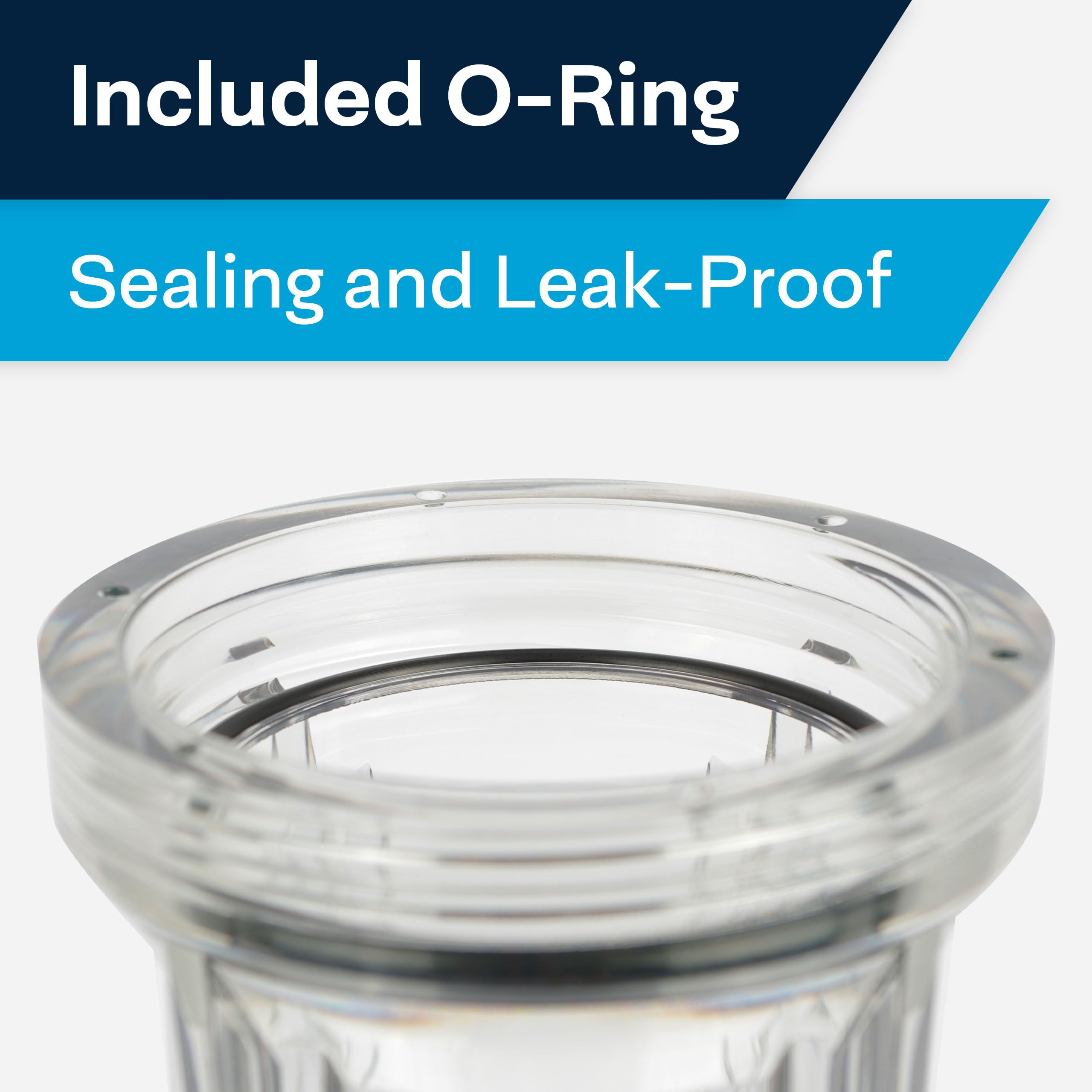 SpiroPure 10 Inch Clear Water Filter Housing - 2.5 x 10/158117 Standard Transparent Housing (Case of 12) - Perfect for Under Sink, RV & Whole House Water Filtration Systems