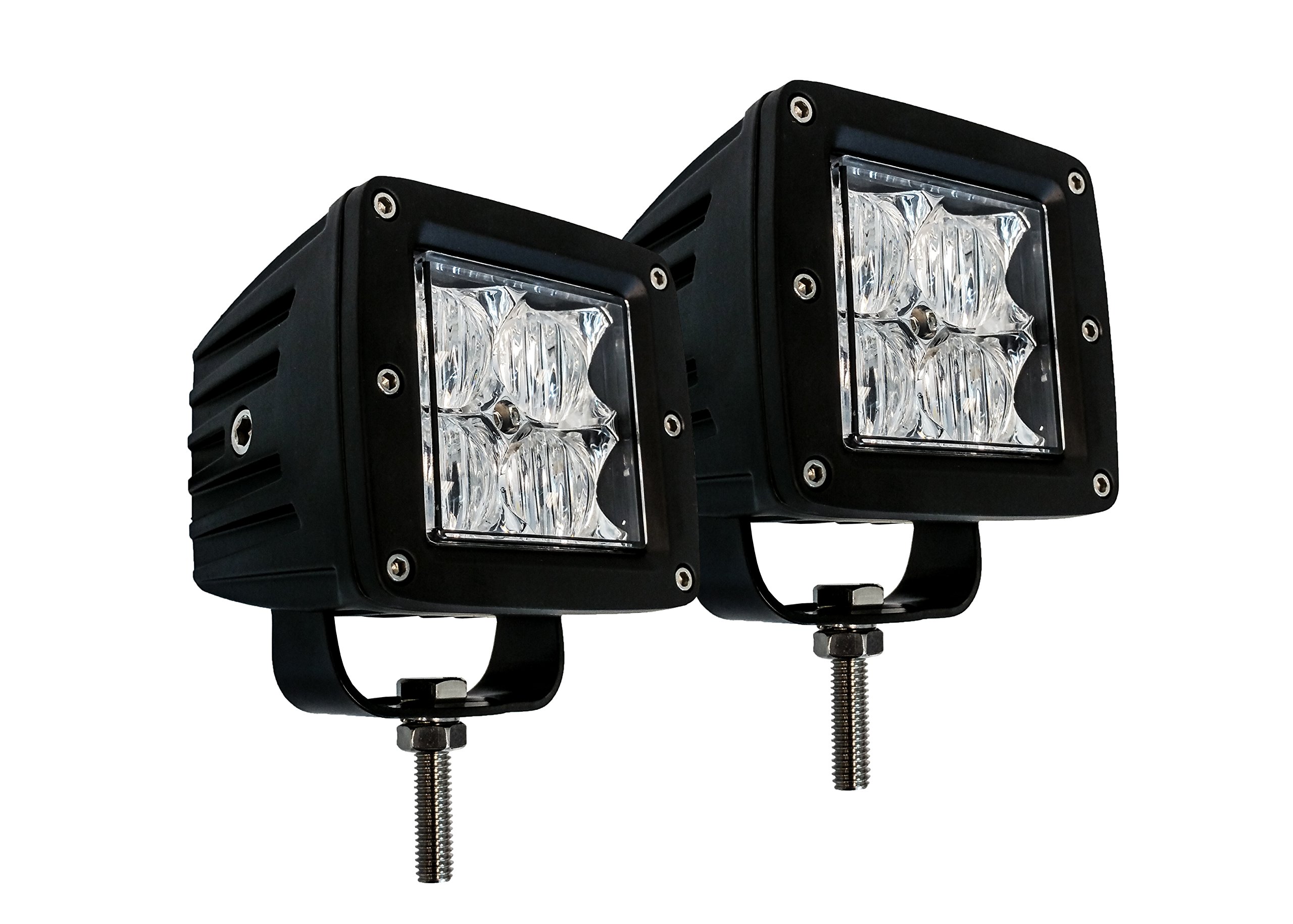 OZ-USA® 4D POD Flood LED Lights - High Power Fog Lights for ATV, Offroad, Truck & Motorcycle - 3x4 Race Beam Cube Lights for Night Driving & Off-Road Adventures