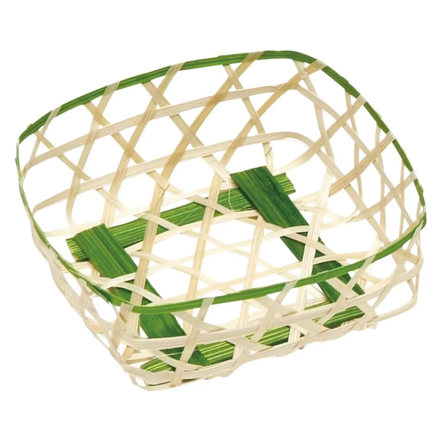 Manyo Bamboo Small Square Serving Basket - Eco-Friendly & Durable for Snacks, Bread, Fruits - Perfect for Picnics, Parties & Home Decor