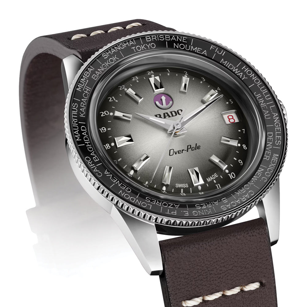 Captain Cook Over Pole Limited Edition 37mm Silver Mechanical Watch with Leather Strap & Bracelet - Perfect for Luxury Collectors & Adventurous Travelers