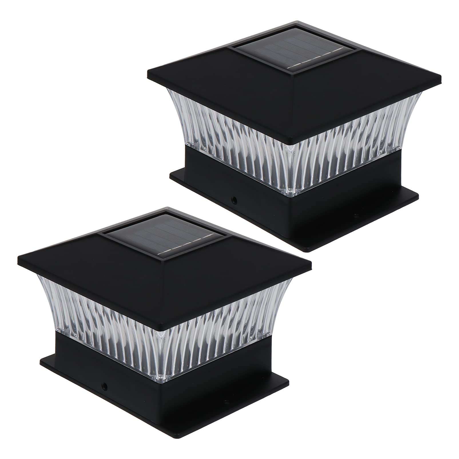 OSALADI 2 Pack Solar Post Lights Outdoor - Waterproof LED Solar Pillar Lamps for Garden, Pathway, Patio, Yard & Landscape Decoration - Dusk to Dawn Auto On/Off Lighting for Home & Commercial Use