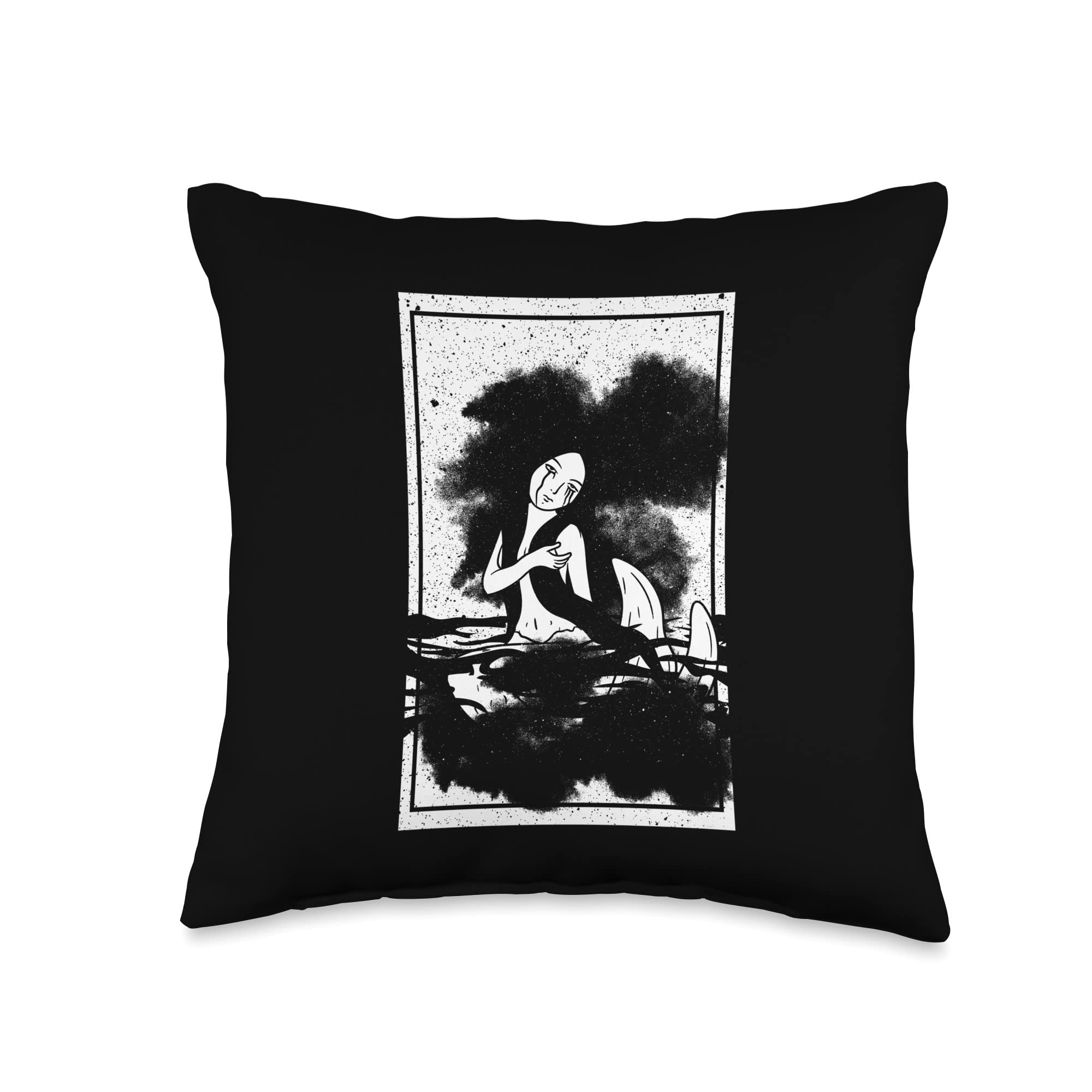 Dark Nautical Goth Throw Pillow - 16x16 Multicolor for Home Decor