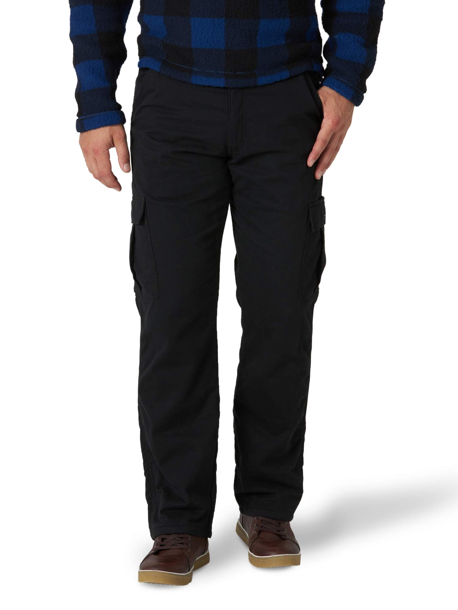 Wrangler Authentics Men's Fleece Lined Cargo Pants - Winter Work Pants for Outdoor Activities, Hiking & Casual Wear