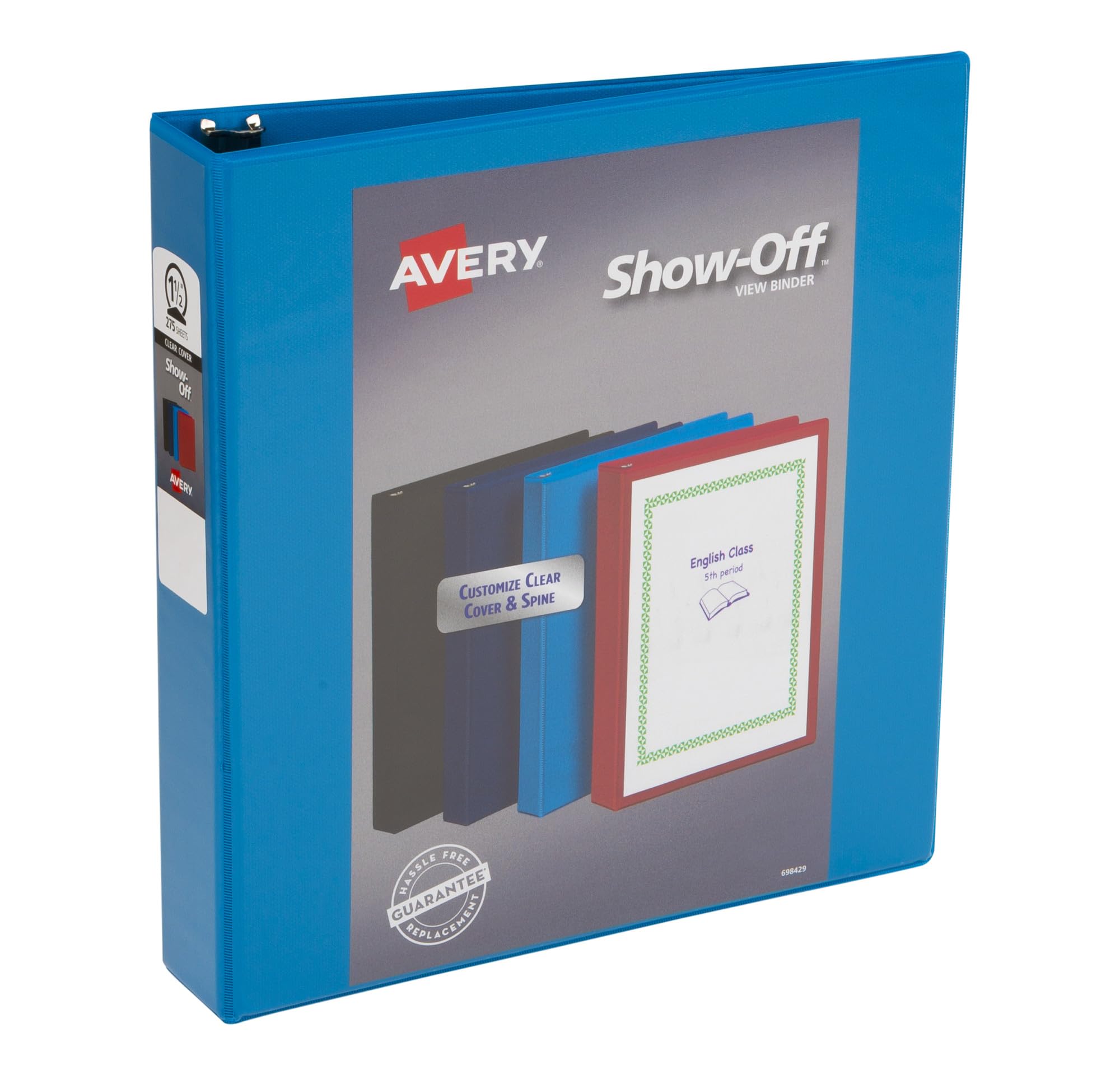 Avery Economy View Binder 1.5 Inch 3-Ring Binder - Black, Blue, Navy, Red - Durable School & Office Supplies for Organizing Documents, Reports & Presentations - Perfect for Students, Teachers & Professionals