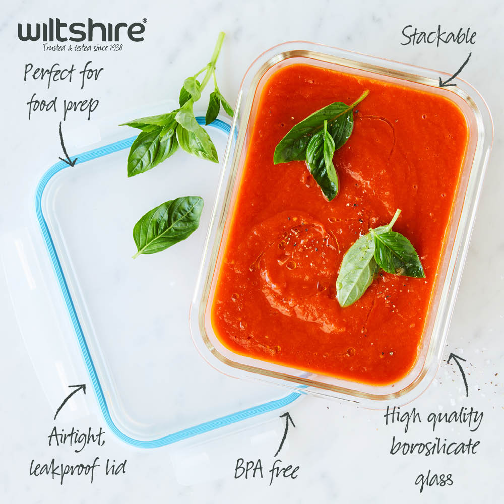 Premium Glass Food Storage Containers with Airtight Lids - 370ml Rectangle Meal Prep Containers for Lunch, Leftovers & Kitchen Organization (Set of 3) - Microwave & Dishwasher Safe BPA-Free Glass Containers