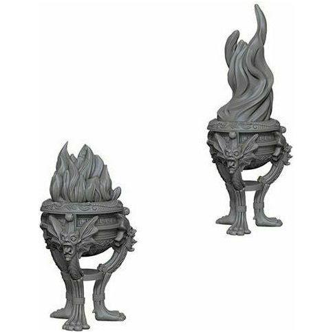D&D Miniatures - WizKids Deep Cuts Braziers Set | Fantasy Tabletop RPG Accessories for Dungeons & Dragons Gameplay
