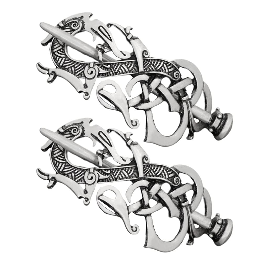 Beaupretty Celtic Hair Clips for Women - 2PCS Viking Style Hairpins with Intricate Knot Design, Vintage Metal Hair Barrettes & Hair Slides - Perfect for Weddings, Cosplay, and Everyday Elegance