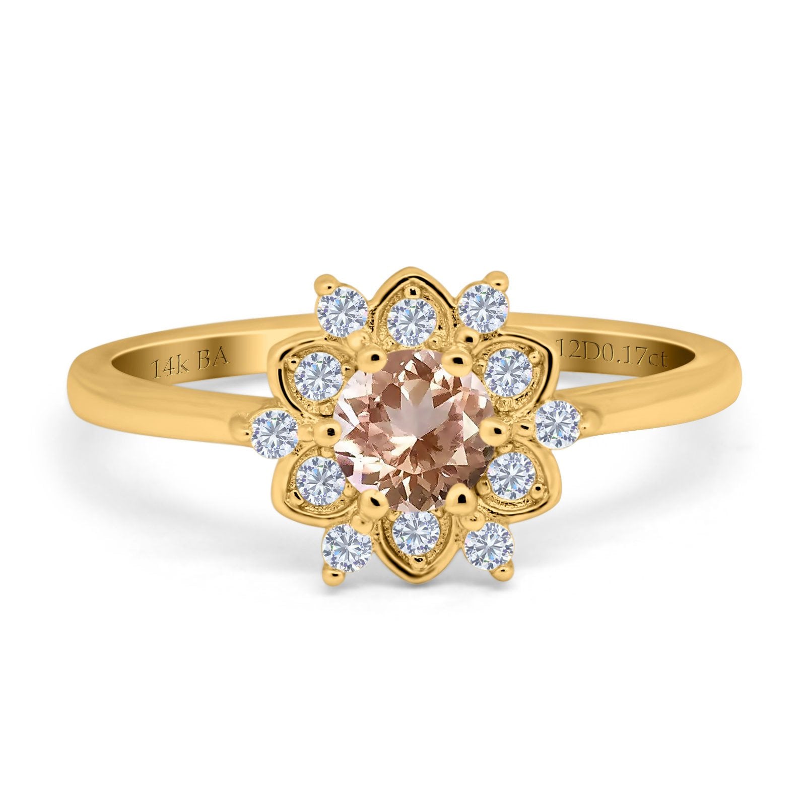 14K Gold 1.01ct Round 6mm G SI Art Deco Diamond Engagement Ring for Women - Vintage Inspired Wedding Band, Anniversary Gift, Proposal Jewelry (Perfect for Bridal Showers, Romantic Proposals & Special Occasions)
