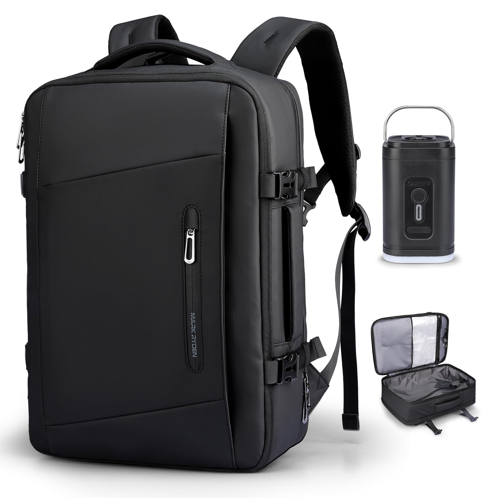 Mark Ryden 35L Vacuum Compression Laptop Backpack with Air Pump & Water Bottle Pocket - Perfect for Travel, Business, College & Camping | Durable Carry-on Backpack for Work Commute, Weekend Getaways & Outdoor Adventures