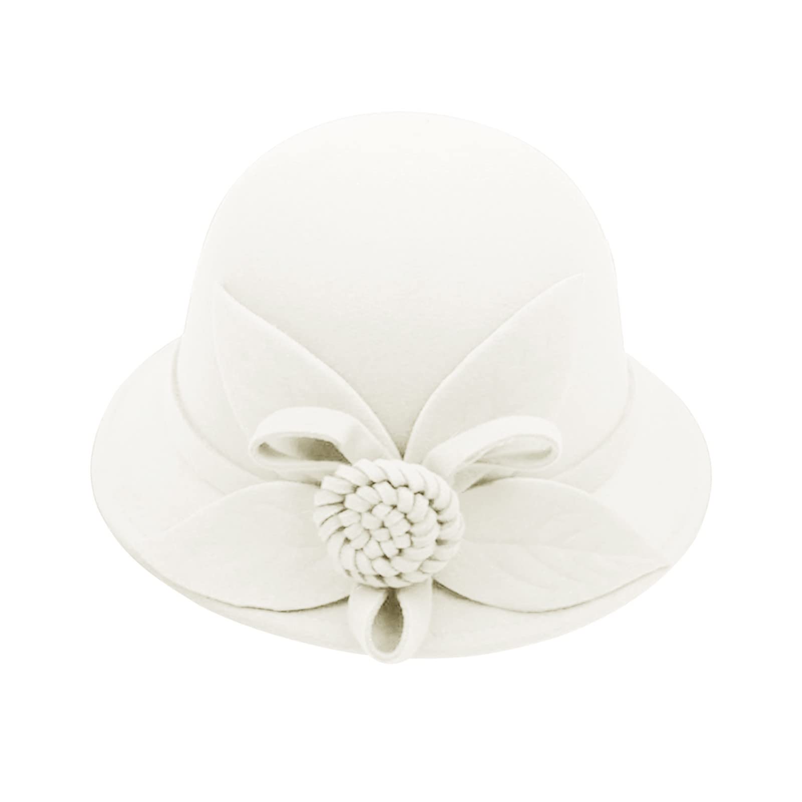1920s Vintage Women's Church Cloche Hat - Winter Warm Wool Bow Bucket Hat for Ladies, Retro Bowler Hat for Wedding, Tea Party & Special Occasions | Perfect for Cosplay, Historical Reenactments & Vintage Fashion