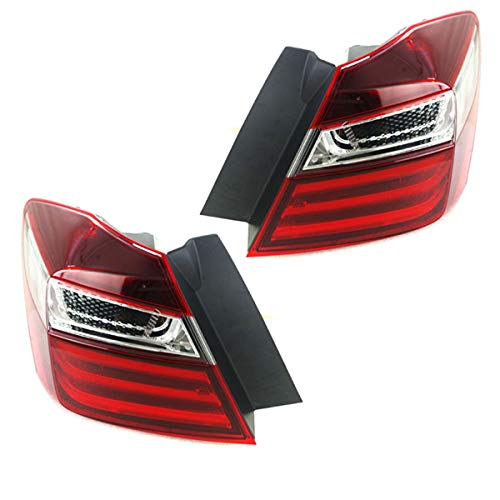 Compatible LED Taillights for 2016-2017 Honda Accord Sedan - Left & Right Rear Brake Light Set with Bulbs | Easy Installation & Enhanced Visibility for Night Driving