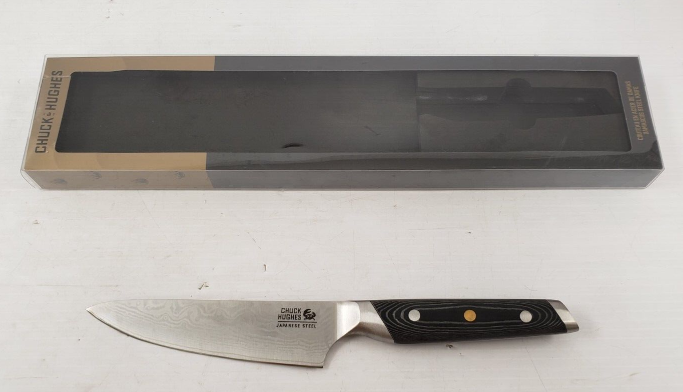 Chuck Hughes 6 Inch Chef Knife - High Carbon Stainless Steel Kitchen Knife for Professional Chefs & Home Cooking - Perfect for Slicing, Dicing & Chopping Vegetables, Meat & Herbs