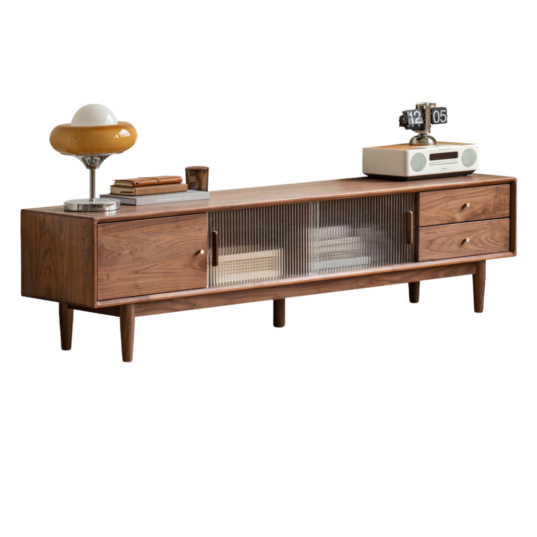 94.5x15.4x19.7 inch/ 240x39.2x50сm/ Walnut color/ TV cabinet (ultra white glass)