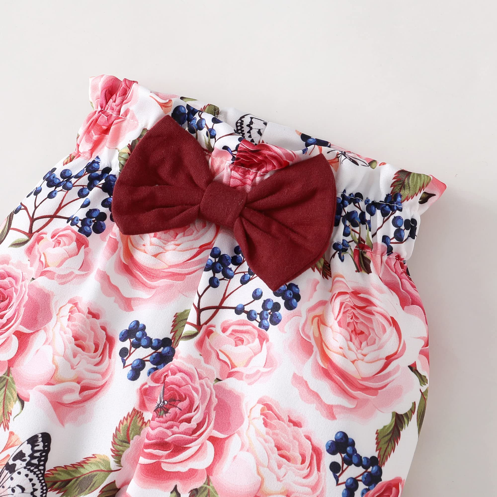 Sunny Piggy Newborn Baby Girl Clothes - Floral Cotton Ruffle Romper & Pant Set | Cute Toddler Outfit for Photos, Parties & Everyday Wear