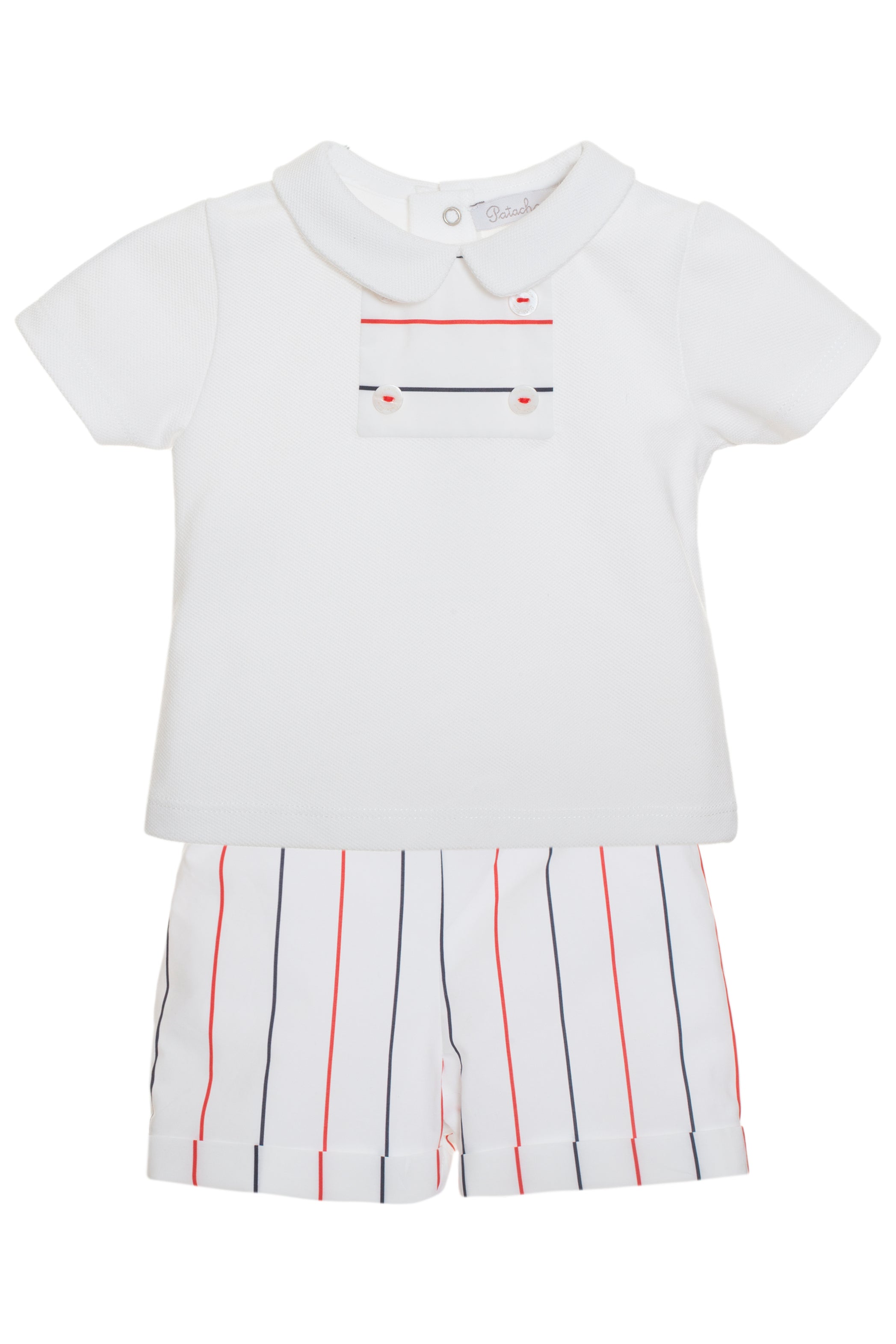 Sonny Red & Navy Striped Top & Shorts Set - Trendy Striped Outfit for Women | Casual Summer Wear, Beach Vacation, Street Style Fashion