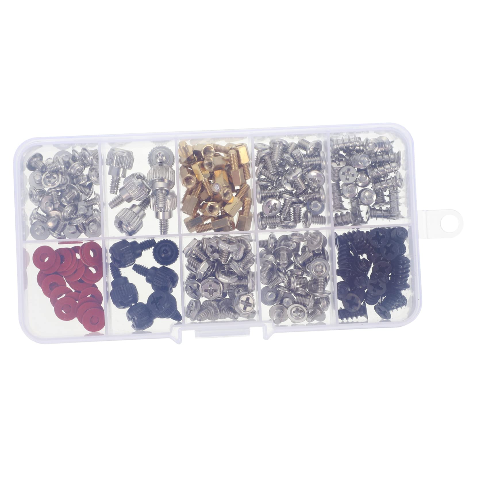 2 Sets Computer Case Screws Kit - Flat Head Small Wood & Drilling Screws for Motherboard, Fan & PC Parts - Carbon Steel Nickel Plated (Perfect for PC Building, Repair & DIY Electronics Projects)