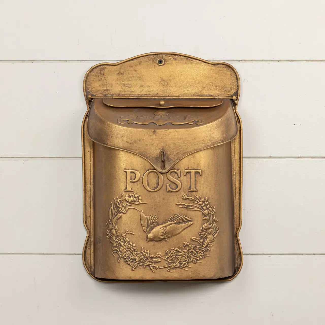 Premium Gold Metal Mailbox - Durable Outdoor Post Mounted Mailbox for Home & Office - Perfect for Porch, Garden, and Driveway