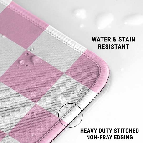 Pink & White Checkerboard Gaming Mouse Pad - Non-Slip, Waterproof for PC Setup