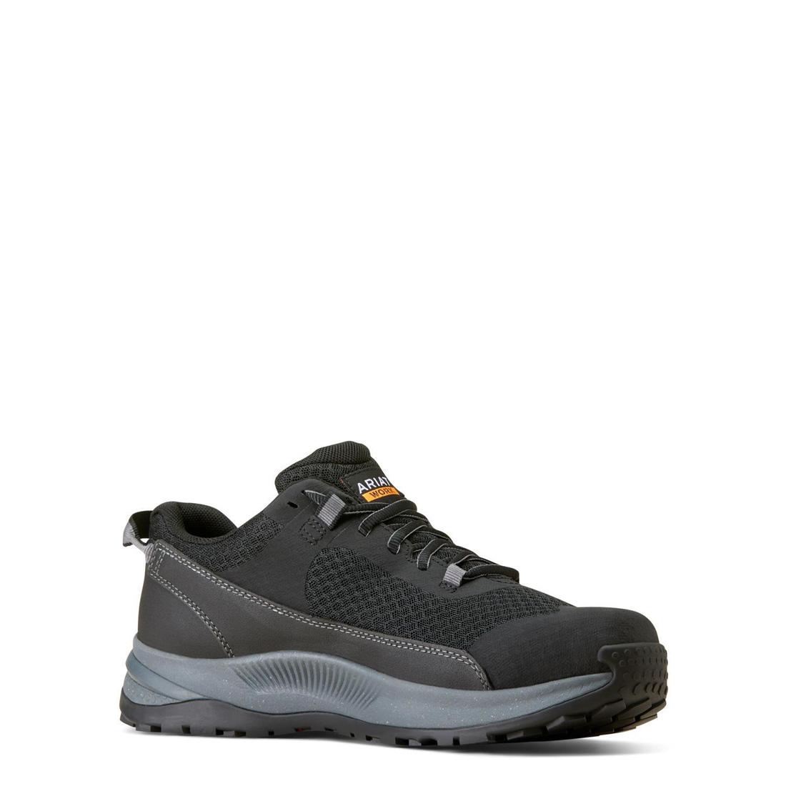 Outpace Shift Composite Toe Work Shoes for Men - Black Safety Boots for Construction, Warehouse & Industrial Work - Lightweight & Comfortable