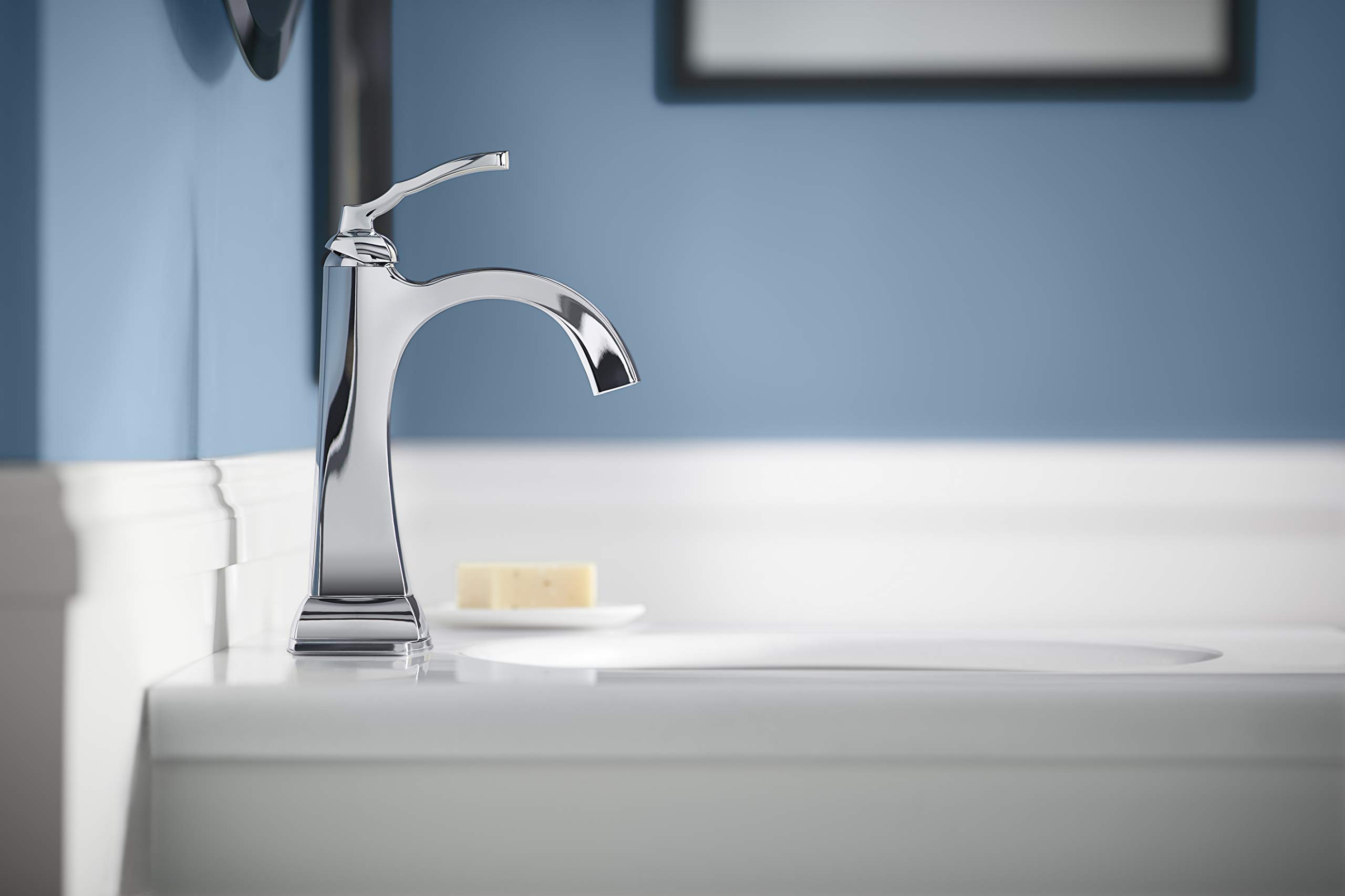 KOHLER RIDGEPORT™ Single Control Bathroom Sink Faucet - Modern Waterfall Spout Design for Vanity & Powder Room Installation (Oil Rubbed Bronze Finish)