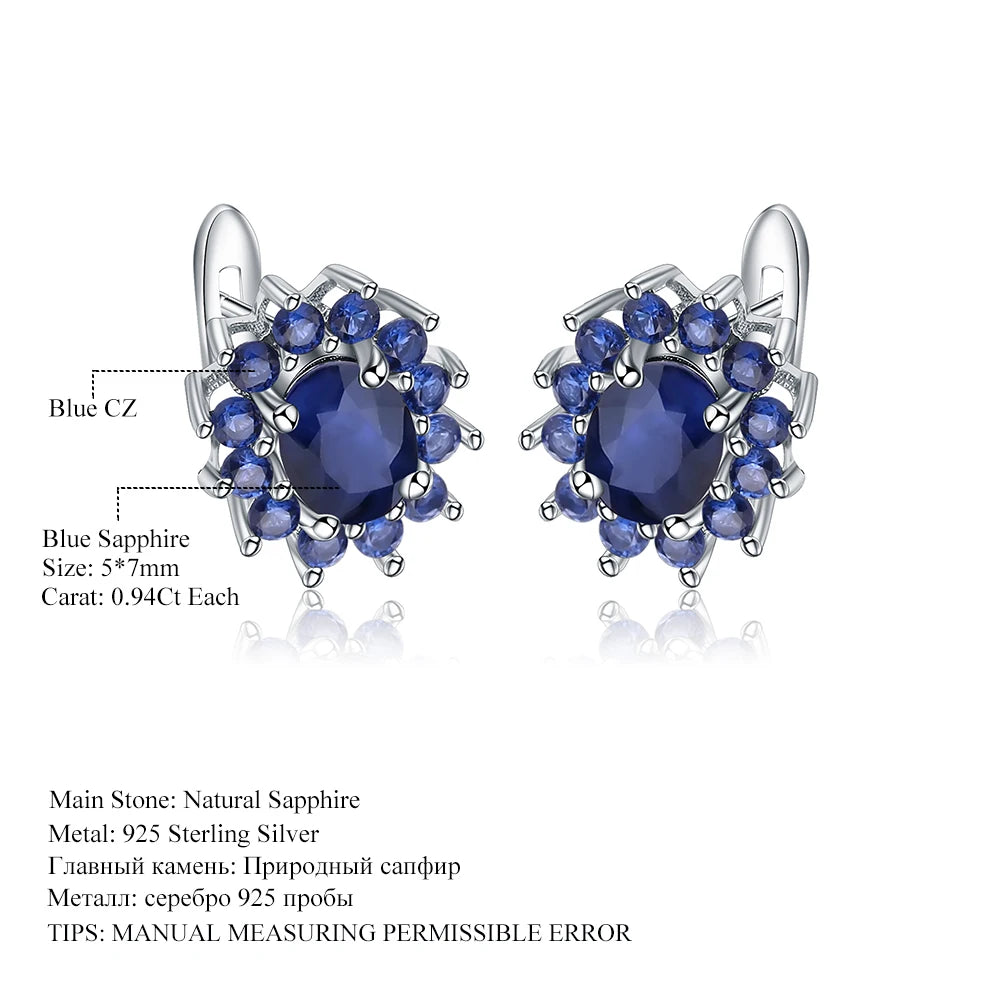 Sparkling Sapphire Jewelry – Elegant Blue Gemstone Necklace, Earrings & Ring Set for Women | Perfect for Weddings, Parties & Special Occasions