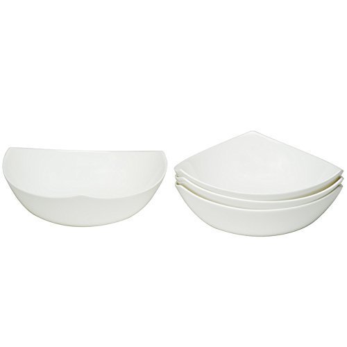 Premium Red Vanilla Extreme White Soup Bowls Set of 4 - Durable Porcelain Dinnerware for Ramen, Pho, Cereal & Dessert - Elegant Tableware for Restaurants, Home Kitchen & Gifts